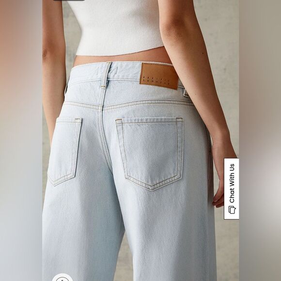 Pacsun Eco Light Blue Ripped Low Rise Baggy Jeans NWT - Picture 3 of 11